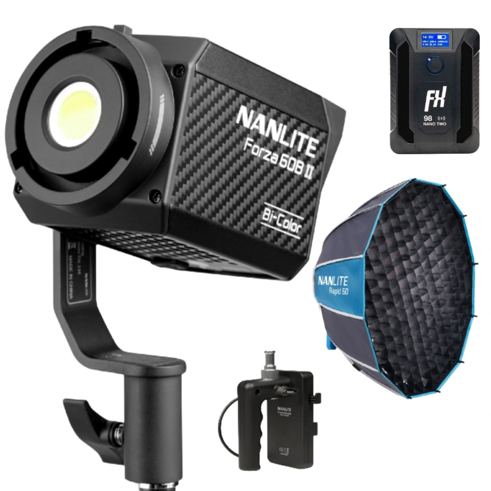 Nanlite Forza 60B II Bi-color LED Light - V-mount Location kit
